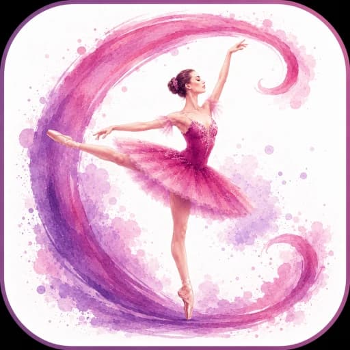 Watercolor ballet dancer representing dance programs