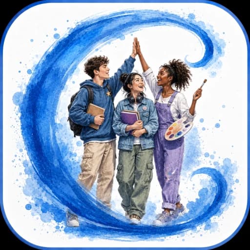 Watercolor student group representing education programs