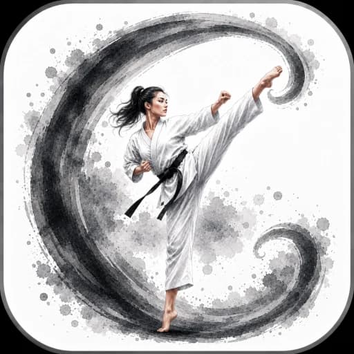 Watercolor martial artist representing martial arts programs