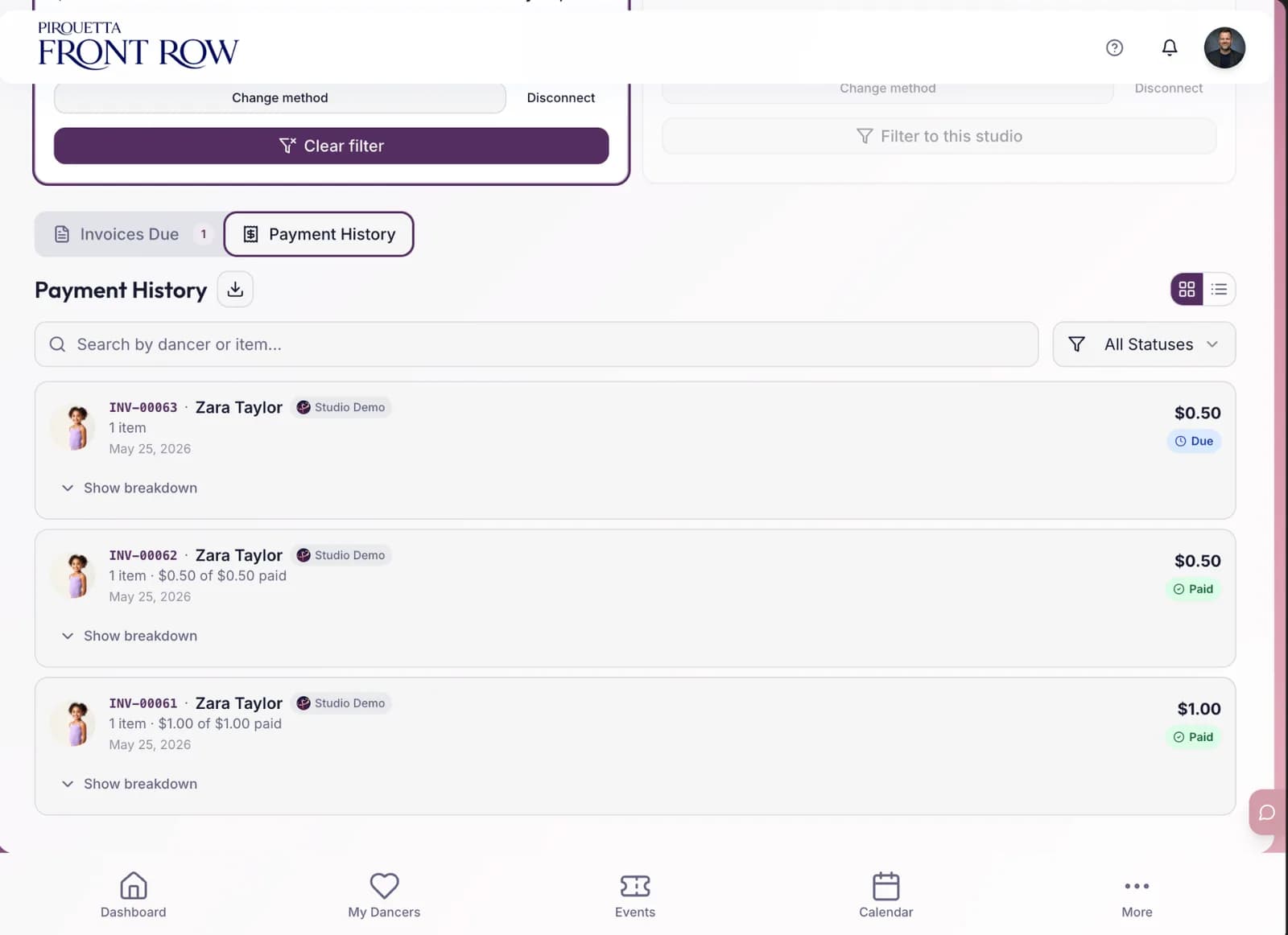 Connected payment updates